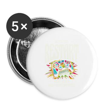 Let’s Hit Restart New Year New Adventures, Spirit - Buttons large 2.2'' (5-pack) - white