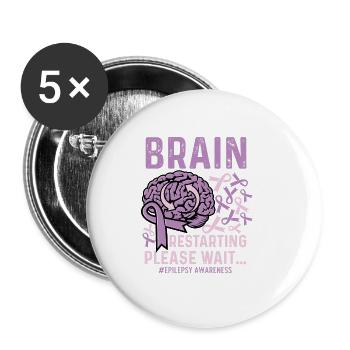 Brain Restarting Funny Person Gift - Buttons large 2.2'' (5-pack) - white