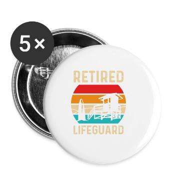 Retired Lifeguard Rescuer Gift - Buttons large 2.2'' (5-pack) - white