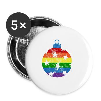 Gay Queer Christmas Pride LGBTQI - Buttons large 2.2'' (5-pack) - white