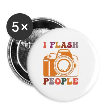 I Flash People Groovy Photographer - Buttons large 2.2'' (5-pack) - white