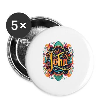 john name - Buttons large 2.2'' (5-pack) - white
