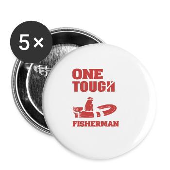 One Tough Fisherman Fisherman or hunter Gift - Buttons large 2.2'' (5-pack) - white