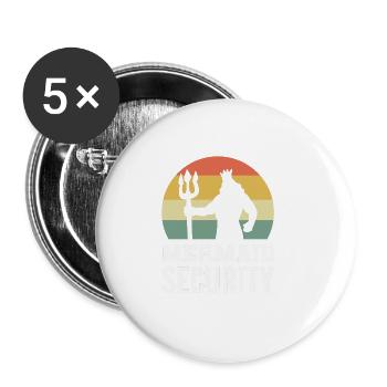 Mermaid Security Lifeguard Gift - Buttons large 2.2'' (5-pack) - white