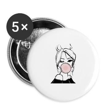 lash dup beauty / beautiful girl drawing - Buttons large 2.2'' (5-pack) - white