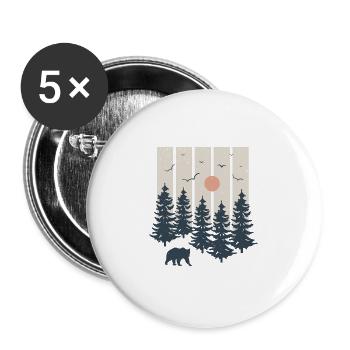 Forest Landscape - Buttons large 2.2'' (5-pack) - white