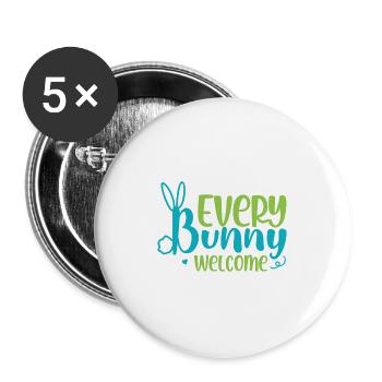 Every Bunny Welcome - Buttons large 2.2'' (5-pack) - white