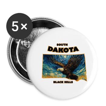 South Dakota - Eagle - Buttons large 2.2'' (5-pack) - white