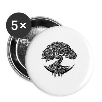 Elegant Bonsai Tree - Buttons large 2.2'' (5-pack) - white