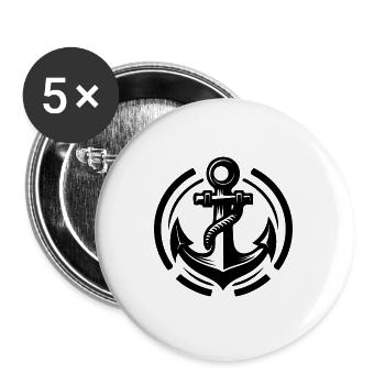 Vintage Old Wet Anchor With Thick Rope - Buttons large 2.2'' (5-pack) - white