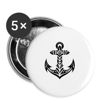 Elegant Anchor With Tribal Tattoo Style - Buttons large 2.2'' (5-pack) - white