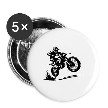 Off-road Machine In Jump Hobby Enduro Motorsport - Buttons large 2.2'' (5-pack) - white