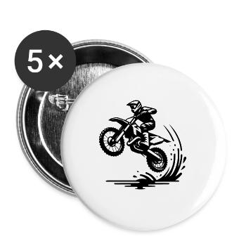 Motorsport Enduro Jumping Machine - Buttons large 2.2'' (5-pack) - white