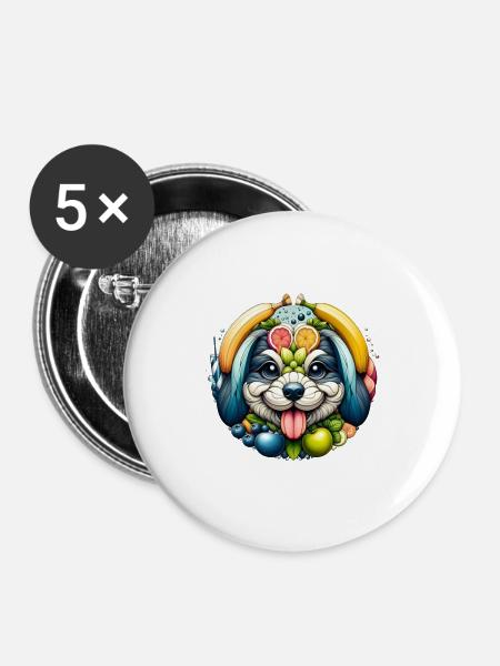 Dog ij message - Buttons large 2.2'' (5-pack) - white
