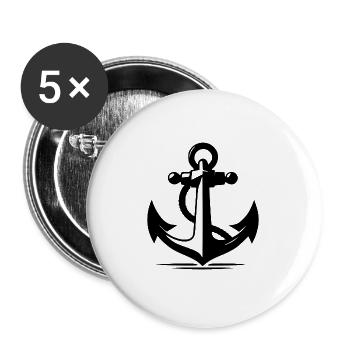 Vintage Old Anchor With Thick Rope - Buttons large 2.2'' (5-pack) - white