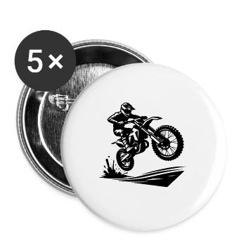 Motorsport Enduro Jumping Off-road Machine - Buttons large 2.2'' (5-pack) - white