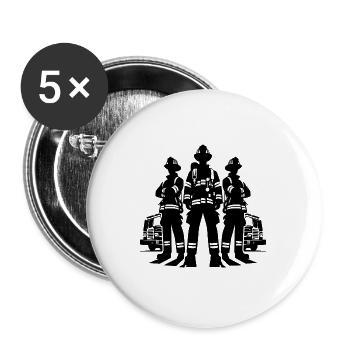Firefighters In Action Portrait - Buttons large 2.2'' (5-pack) - white