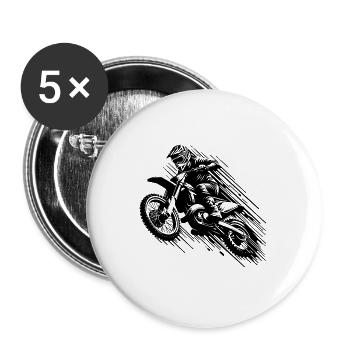 Enduro Off-road Motorsport Machine In The Jump - Buttons large 2.2'' (5-pack) - white