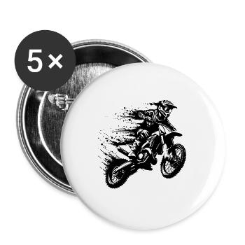 Off-road Machine Motorsport Hobby Tattoo Style - Buttons large 2.2'' (5-pack) - white