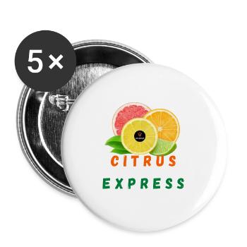 Citrus Express - Buttons large 2.2'' (5-pack) - white