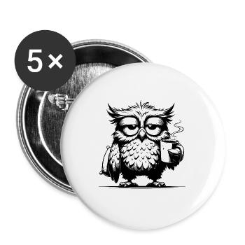 Sleepy Wisdom - Owl Edition With Cushion - Buttons large 2.2'' (5-pack) - white