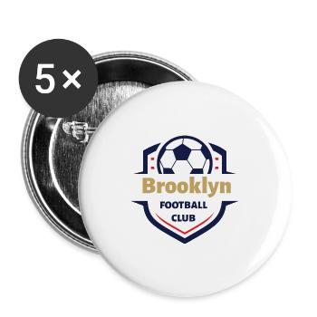 Brooklyn Football Crest - Buttons large 2.2'' (5-pack) - white