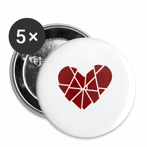 Heart Broken Shards Anti Valentine's Day - Buttons large 2.2'' (5-pack)