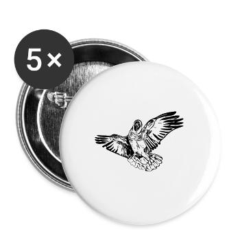 Parrot Vintage Bird Flight Drawing - Buttons large 2.2'' (5-pack) - white