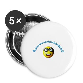 happiness - Buttons large 2.2'' (5-pack) - white