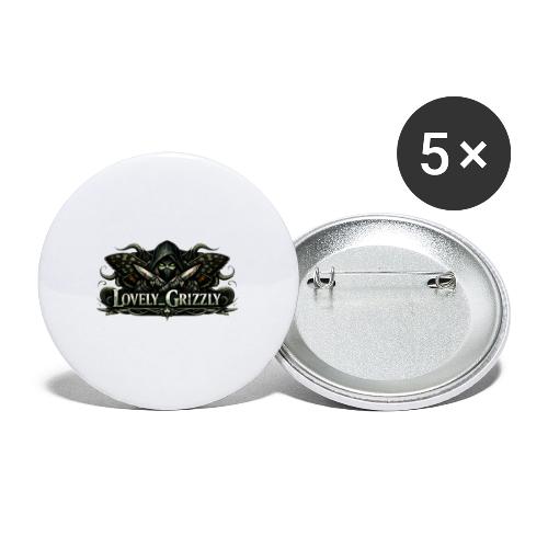 Lovely Grizzly logo - Buttons large 2.2'' (5-pack)