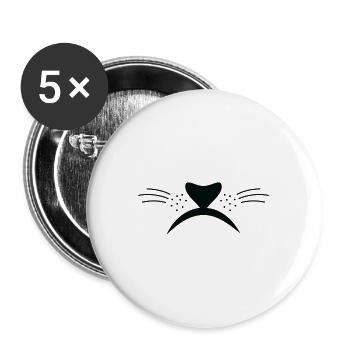 angry cat face mask - Buttons large 2.2'' (5-pack) - white