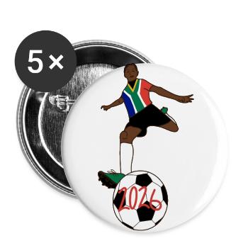 Soccer South Africa - Buttons large 2.2'' (5-pack) - white