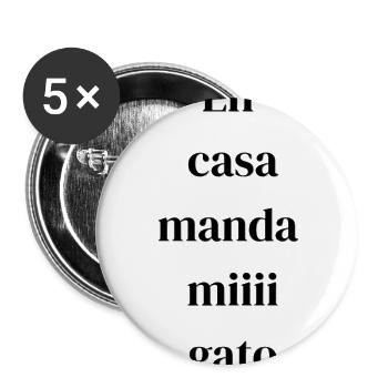 En casa manda mi gato - Buttons large 2.2'' (5-pack) - white