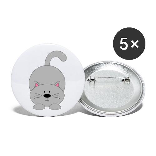 Lovely Grey Kitty - Soft Cozy Newborn Gift - Buttons large 2.2'' (5-pack)