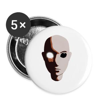 Dark and Light Character Transformation - Buttons large 2.2'' (5-pack) - white