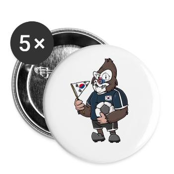 South Korean Gorilla - Buttons large 2.2'' (5-pack) - white