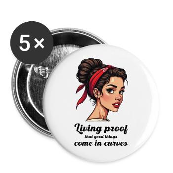Living proof that good things come in curves. - Buttons large 2.2'' (5-pack) - white