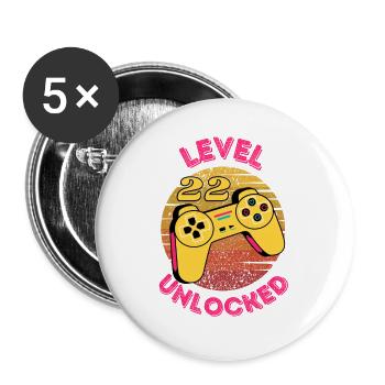Level 22 Unlocked - Buttons large 2.2'' (5-pack) - white