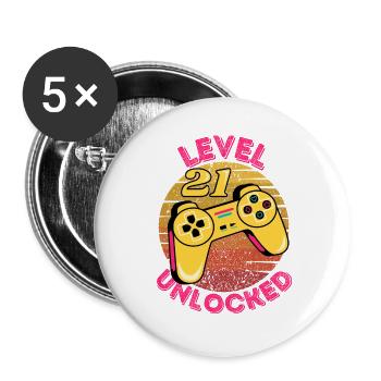 Level 21 Unlocked - Buttons large 2.2'' (5-pack) - white