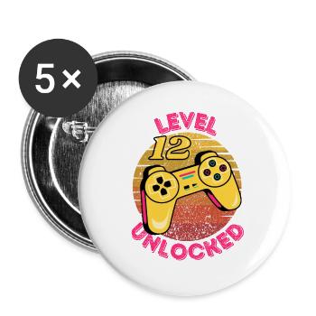 Level 12 Unlocked - Buttons large 2.2'' (5-pack) - white