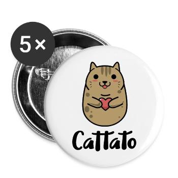 Funny Cat Pottato - Buttons large 2.2'' (5-pack) - white