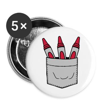 Chest bag wax crayons - Buttons large 2.2'' (5-pack) - white