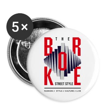 Broken heart - Buttons large 2.2'' (5-pack) - white