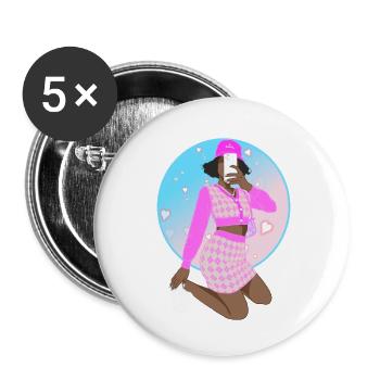 Boujie Black - Buttons large 2.2'' (5-pack) - white