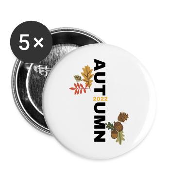 Leaf Autumn Tree Orange Fall Leaves Season - Buttons large 2.2'' (5-pack) - white