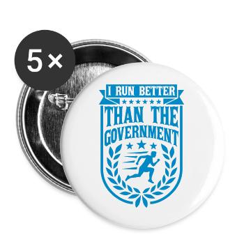 run better than government - Buttons large 2.2'' (5-pack) - white