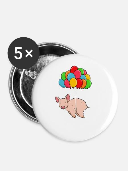 Funny Pig On Balloon Dream Pig Pun - Buttons large 2.2'' (5-pack) - white