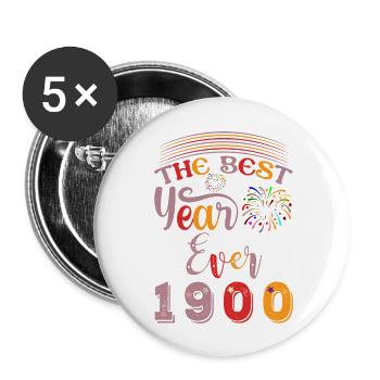 The best year ever 1900 wonderful vintage - Buttons large 2.2'' (5-pack) - white