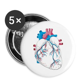 Trans Pride LGBTQ Retro Transexual Heart - Buttons large 2.2'' (5-pack) - white