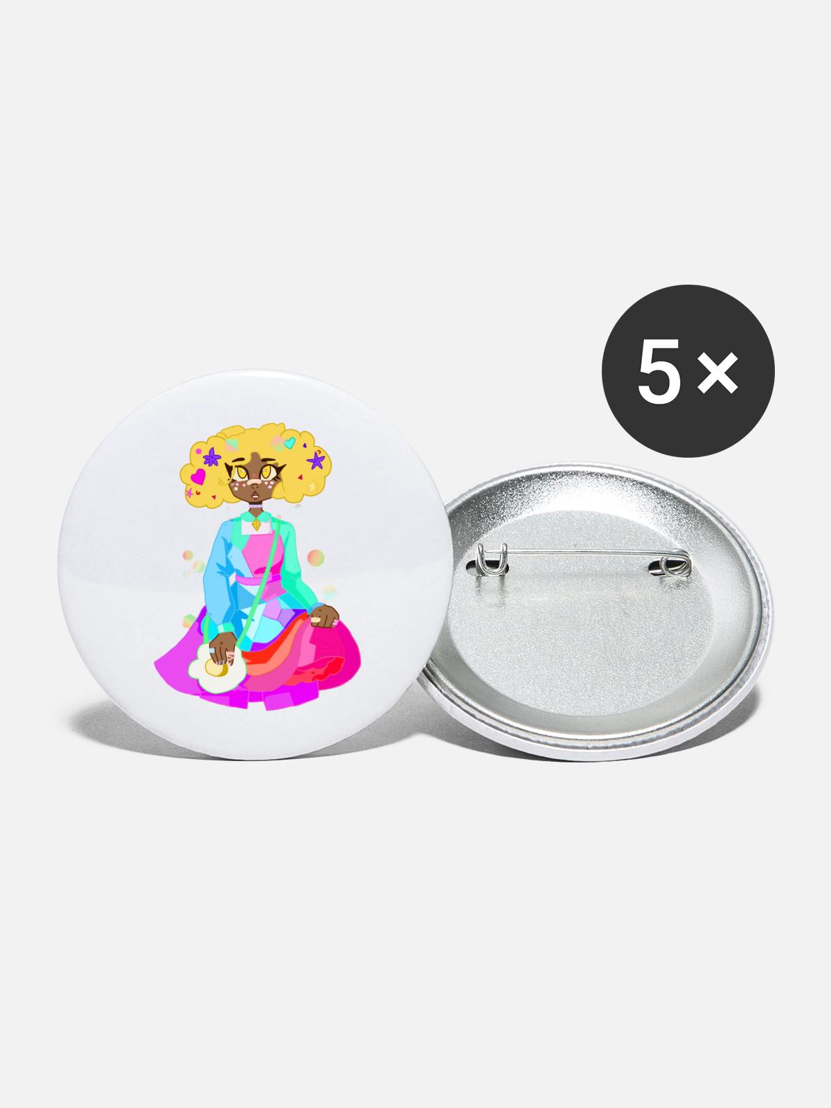E Girls - Buttons large 2.2'' (5-pack) - white
